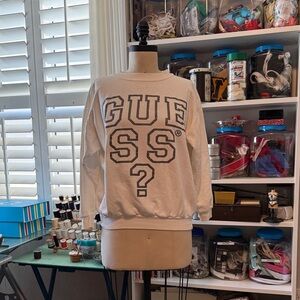 Guess White and Black Logo Sweatshirt